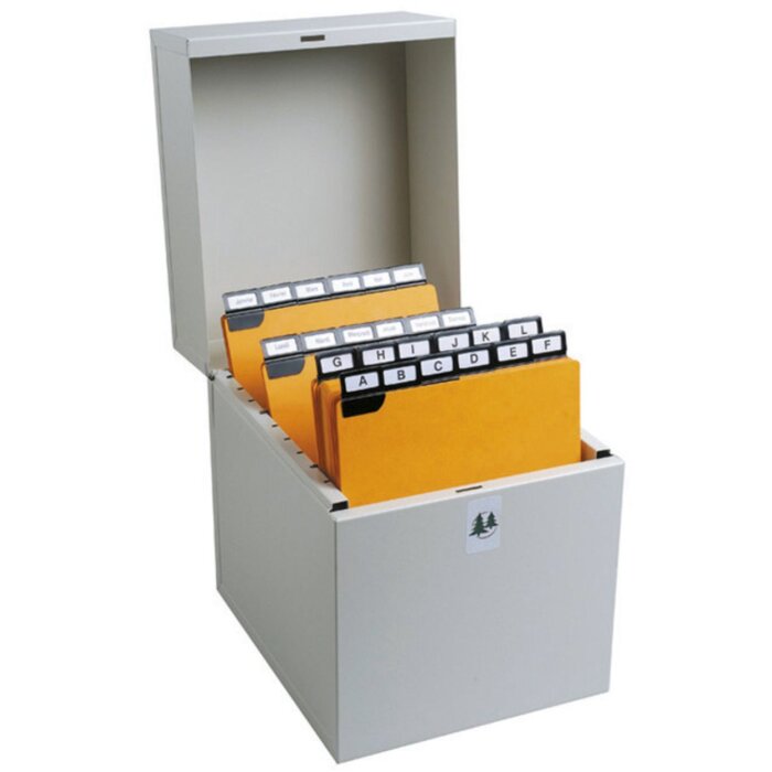 Cassetta di archiviazione in metallo Exacompta 175x135x210 mm Grigio 500 Schede