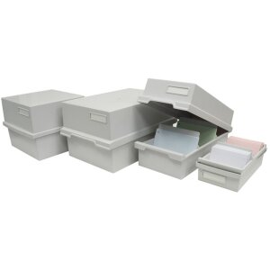 Exacompta 52340D Scatola schedario DIN A5 grigio chiaro