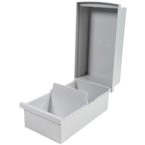 Scatola per schedari Exacompta con coperchio per schedari DIN A7 grigio chiaro