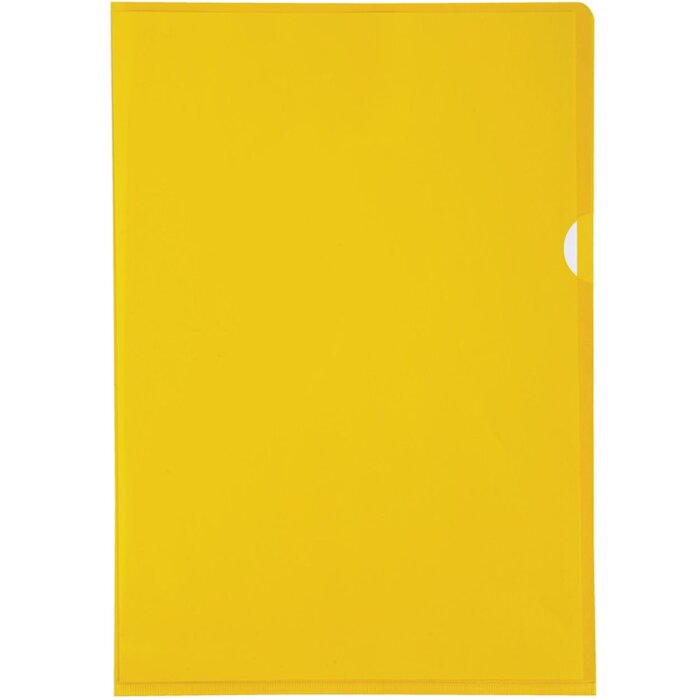 Confezione da 100 cartelline Exacompta in PVC liscio e resistente 130µ, DIN A4 giallo