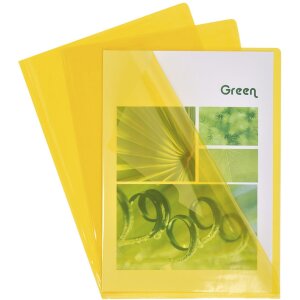 Confezione da 100 cartelline Exacompta in PVC liscio e resistente 130µ, DIN A4 giallo