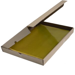 Confezione da 100 cartelline Exacompta in PVC liscio e resistente 130µ, DIN A4 giallo