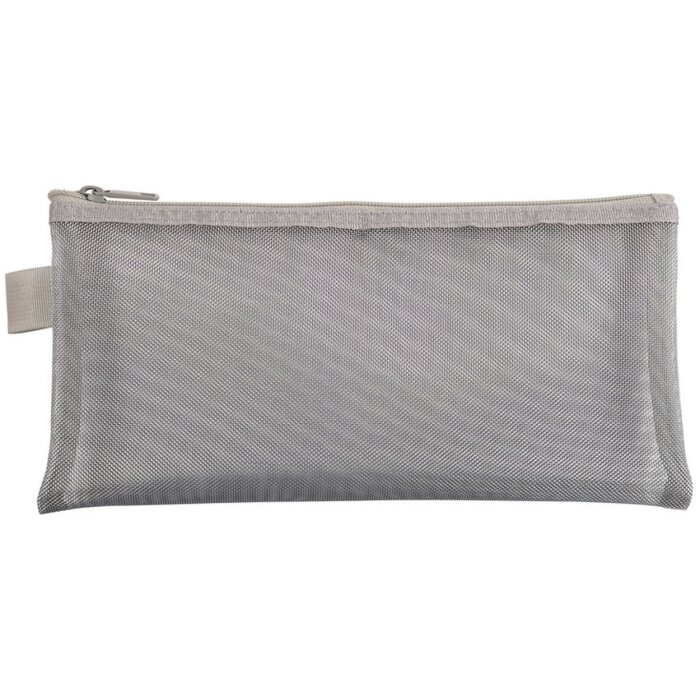 Borsa Exacompta con cerniera in nylon argento 8x18 cm