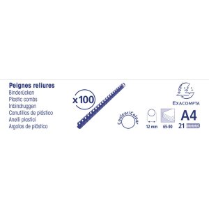 Exacompta Box 100 Spirale 12 mm PVC per rilegatura DIN A4...