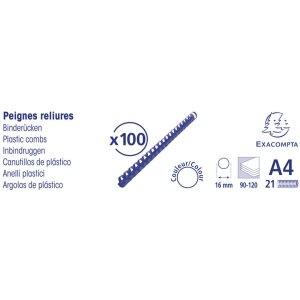 Exacompta scatola 100 spirali 16 mm PVC per rilegatura...