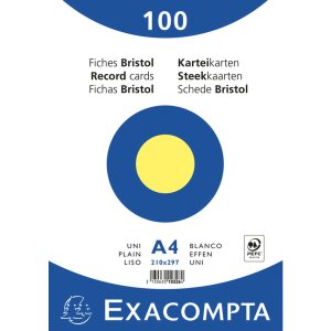 Exacompta Schede bianche DIN A4 100 pezzi in confezione...