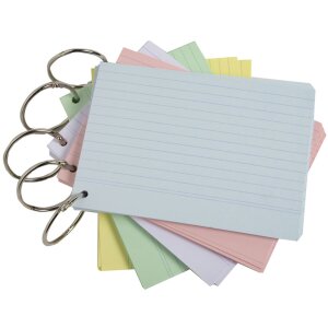 Exacompta 50 Flashcards con anelli foderati DIN A7