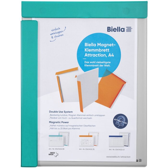 Appunti magnetici con copertina in plastica per A4 - Turchese