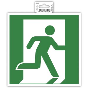 Cartello adesivo di evacuazione a destra 20 cm