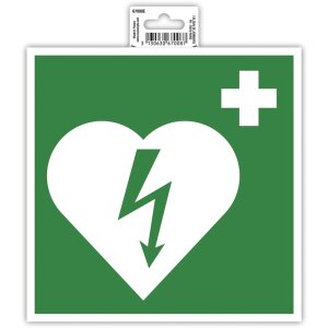 Cartello adesivo defibrillatore 20 cm