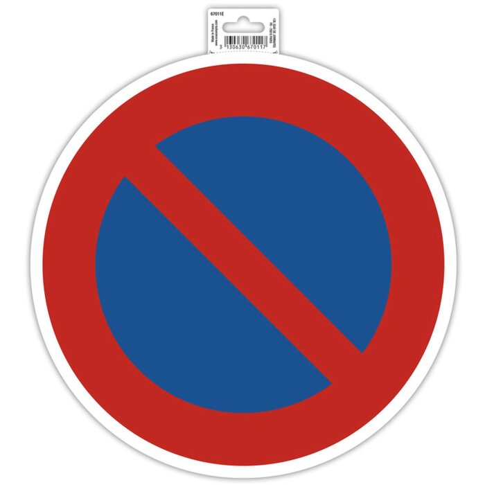 Cartello adesivo di divieto di sosta da 30 cm