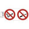 Cartello-avviso adesivo che vieta il fumo e il vapore 10cm