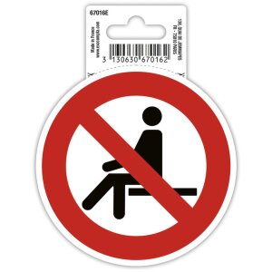 Cartello adesivo Vietato sedersi 10 cm
