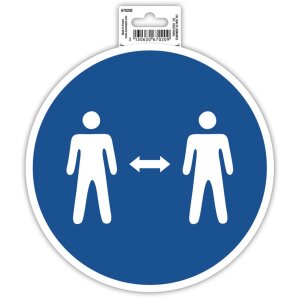 Cartello adesivo Mantenere la distanza di 20 cm