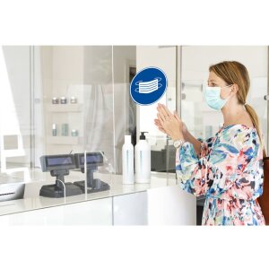 Cartello adesivo per maschere obbligatorie 20 cm