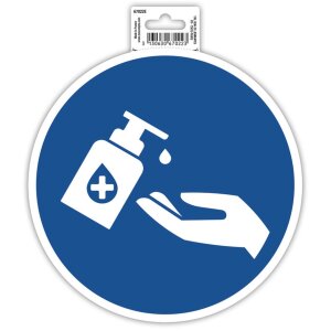 Etichetta adesiva per la disinfezione delle mani 20 cm