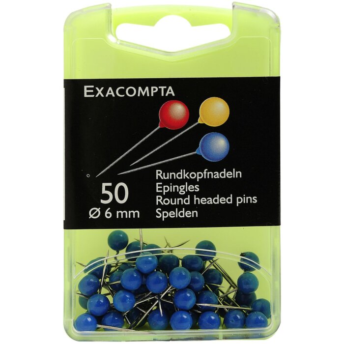 Exacompta Spilli di marcatura rotondi Ø6mm azzurro 50 pezzi