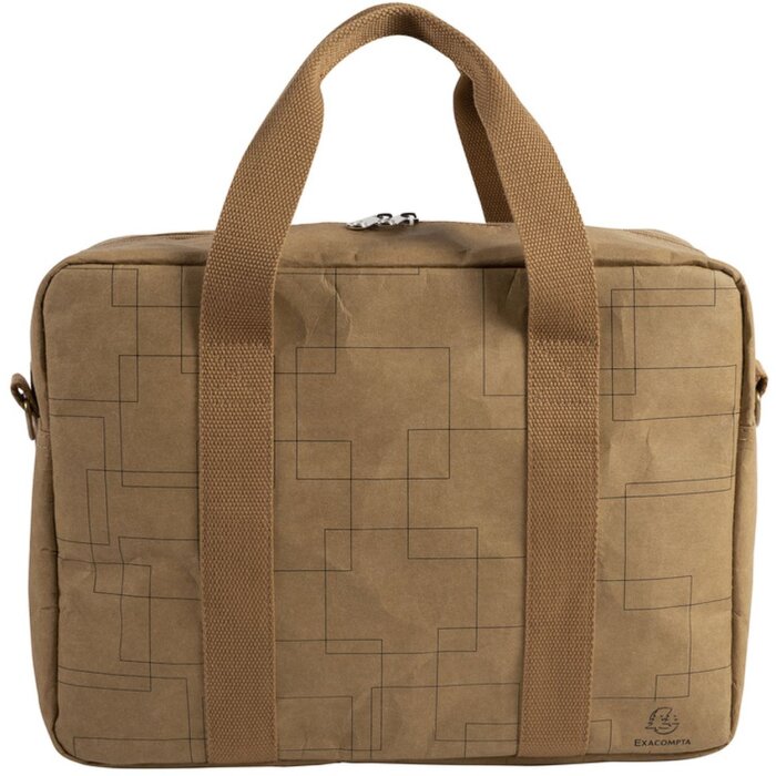 Borsa Exacompta 39x29x15cm carta pelle look Eterneco marrone motivi geometrici