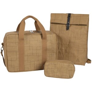 Borsa Exacompta 39x29x15cm carta pelle look Eterneco marrone motivi geometrici