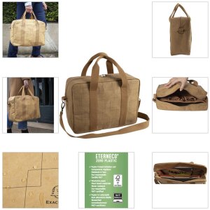 Borsa Exacompta 39x29x15cm carta pelle look Eterneco marrone motivi geometrici