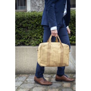 Borsa Exacompta 39x29x15cm carta pelle look Eterneco marrone motivi geometrici