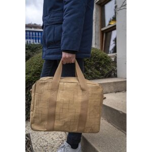 Borsa Exacompta 39x29x15cm carta pelle look Eterneco marrone motivi geometrici