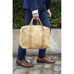 Borsa Exacompta 39x29x15cm carta pelle look Eterneco marrone motivi geometrici