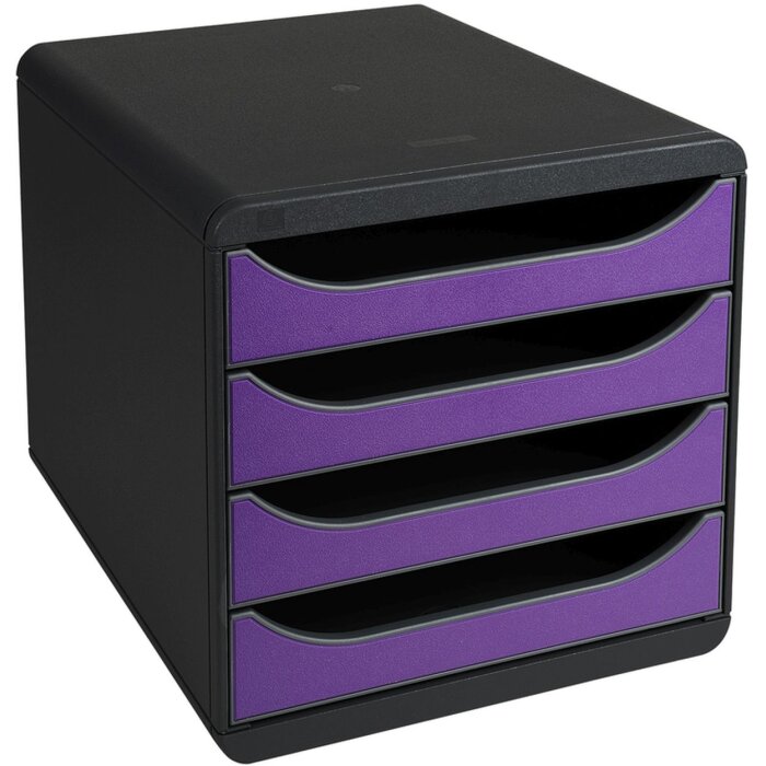 Exacompta 310720D Cassettiera Big Box 4 cassetti Iderama Viola