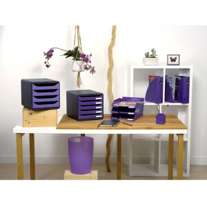 Exacompta 310720D Cassettiera Big Box 4 cassetti Iderama Viola