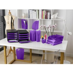 Exacompta 310720D Cassettiera Big Box 4 cassetti Iderama Viola