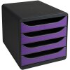 Exacompta 310720D Cassettiera Big Box 4 cassetti Iderama Viola