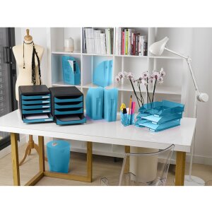 Exacompta 310782D Cassettiera Big Box 4 cassetti Iderama turchese