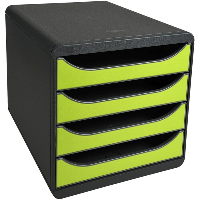 Cassettiera Exacompta Big Box 4 cassetti aperti Iderama verde anice