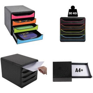 Cassettiera Exacompta Big Box 4 cassetti aperti Iderama verde anice
