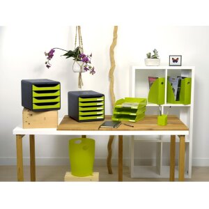 Cassettiera Exacompta Big Box 4 cassetti aperti Iderama verde anice