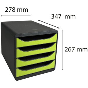 Cassettiera Exacompta Big Box 4 cassetti aperti Iderama verde anice