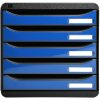 Exacompta Cassettiera Big Box Plus 5 cassetti aperti Iderama Blu ghiaccio lucido