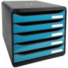 Exacompta 3097282D Cassettiera Big Box Plus 5 cassetti turchese lucido