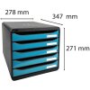 Exacompta 3097282D Cassettiera Big Box Plus 5 cassetti turchese lucido