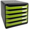 Exacompta Cassettiera Big Box Plus 5 cassetti aperti Iderama Verde Anice Lucido
