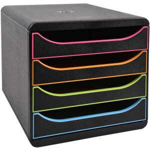 Exacompta Cassettiera Big Box Plus Nero Ufficio Nero-Arlecchino