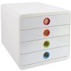 Exacompta 314398D Cassettiera POP-BOX 4 cassetti Bianco Arlecchino