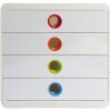 Exacompta 314398D Cassettiera POP-BOX 4 cassetti Bianco Arlecchino