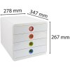 Exacompta 314398D Cassettiera POP-BOX 4 cassetti Bianco Arlecchino