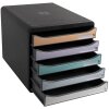 Exacompta Cassettiera Big Box Plus 5 cassetti aperti Nero Lucido