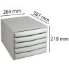 Cassettiera Exacompta THE BOX 5 cassetti chiusi Ufficio Grigio chiaro