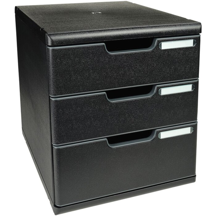 Cassettiera Exacompta MODULO A4 3 cassetti chiusi nero