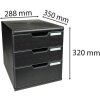 Cassettiera Exacompta MODULO A4 3 cassetti chiusi nero