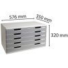 Cassettiera Exacompta MODULO A3 5 cassetti chiusi grigio pietra