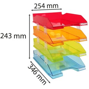 Set di 4 vaschette porta lettere COMBO MIDI Linicolor colori assortiti A4+